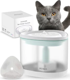 PETALO® Drinkfontein – Hond/Kat – 2.5 Liter- Incl. Filter En Cleaning Tool – Waterfontein Kat – Kattenfontein – Drinkfontein Kat – Fluisterstil – Poezen Fontein – Dieren Drinkbakken –