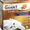 Gourmet Gold Mousse – Tonijn/Rund/Kalkoen – Kattenvoer – 6 X (8 X 85) G