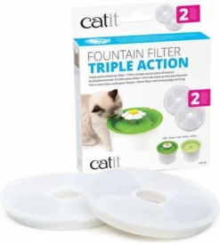 Catit Filters Triple Action 2 Pack – Kanttendrinkbak – 4×14.5×17.5 Cm Wit