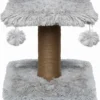 Topmast Krabpaal Fluffy Langhaar – Nairobi – Grijs – 34 X 34 X 34 Cm – Krabpaal Voor Katten – Met Kattenspeeltjes – Duurzaam Sisal Touw