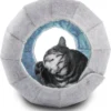 Donut Vorm Katten Bed Huis Huiskamer Slaapkamer, Kat Speelgoed Huisje Interactieve Zachte Kitten Opvouwbare Huis Pet Tunnel Speelgoed Bedje