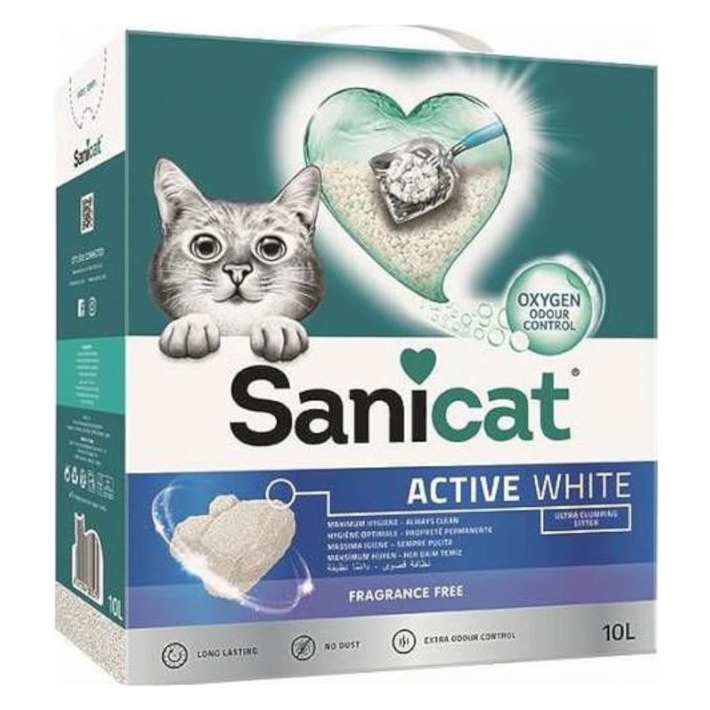 2 X 10 L Sanicat Active White Kattenbakvulling 1 2 X 10 L Sanicat Active White Kattenbakvulling