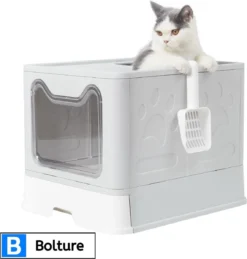 Bolture Automatische Kattenbak – Kattenbak Zelfreinigend – Zelfreinigende Kattenbak – Kattenbak Met Lade – Wit