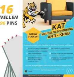 Tiger Guard Anti Krab Vellen – Anti Krab Katten – Krabpaal – Bankbeschermer Kat – 16 XXL Vellen