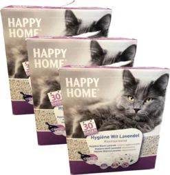 Happy Home Hygiëne Wit Lavendel – Kattenbakvulling – 3 X10 L