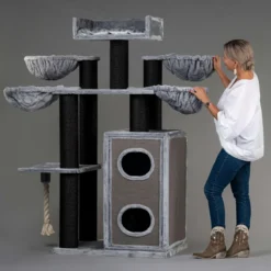 Krabpaal Voor Grote Katten Cat Paradise Plus Blackline Lichtgrijs Grijs Van RHRQuality