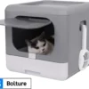 Bolture Automatische Kattenbak – Kattenbak Zelfreinigend – Zelfreinigende Kattenbak – Kattenbak Met Lade – Grijs