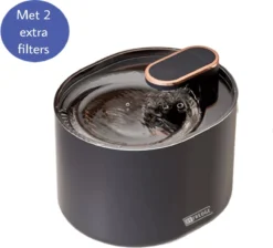 By Fredge® Drinkfontein Dieren – Waterfontein Kat – Drink Fontein Geschikt Voor Katten & Honden – Inclusief 3 Filters – Zwart