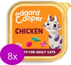 8x Edgard & Cooper Adult Paté Kuipje Kip – Kattenvoer – 85g