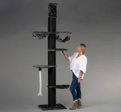 Krabpaal Voor Grote Katten Maine Coon Tower Crown Blackline Dark Grey