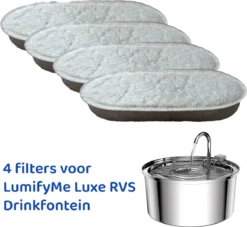 Drinkfontein Filters – 4 Stuks – LumifyMe RVS Drinkfontein