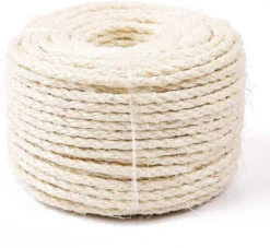 Natural Sisal Touw 6mm Vervanging Oude DIY Accessoires String Ideaal Voor Het Vervangen Van Kat Boom Griffoir (50 M, Wit)