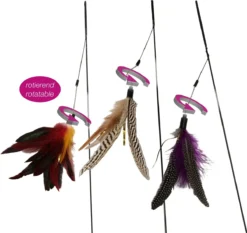 Speelhengel Met Zelfdraaiende Veren Voor Katten – Kattenhengel (1 Stuk)