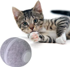 Cheerble Mini Ball – Slimme Interactieve Bal – Kattenspeeltje Intelligentie – Automatisch – Kat Speelbal – Kattenspeelgoed – USB Oplaadbaar – Grijs