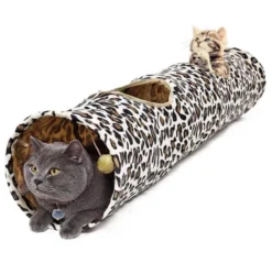 Kattentunnel – Speeltunnel Kat – Kattenspeelgoed- Kattenspeeltje- Katten Tunnel – Kattenhuis – Speelgoed Kat – 130 X 30 – Leopard – Billy & Becky
