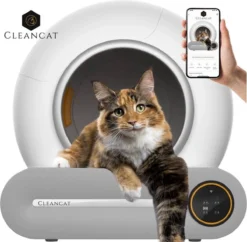 CleanCat© – Automatische Kattenbak – Zelfreinigende Kattenbak – Met App En Touchscreen – 65L – XXL