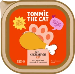 Tommie The Cat – Kattenvoer Natvoer – Verse Paté Kip – Voordeel Verpakking – 32 Stuks – 85 Gram Per Stuk – Zonder Suiker En Graanvrij