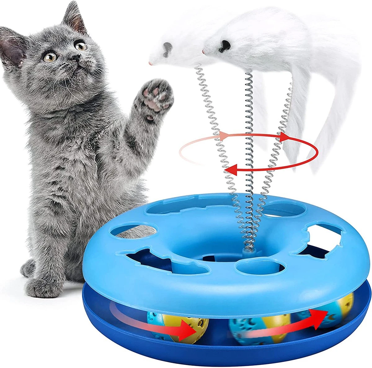 Xd Xtreme – Kattenspeelgoed – Inclusief 2 Katten Theelepels – Blauw – Rond – Interactief – Multifunctioneel – Speelmuis – Kattenbal – Kattenbaan – Zintuig Speelgoed – Ultrasterk – Speeltunnel – DIERENDAG 1 Xd Xtreme – Kattenspeelgoed – Inclusief 2 Katten Theelepels – Blauw – Rond – Interactief – Multifunctioneel – Speelmuis – Kattenbal – Kattenbaan – Zintuig Speelgoed – Ultrasterk – Speeltunnel – DIERENDAG