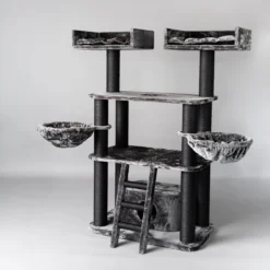 RHRQuality Krabpaal Panther XXL Blackline Donkergrijs – Krabpaal Voor Grote Katten Zoals Maine Coon, Ragdoll Of Noorse Boskat