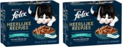 2x Felix – Heerlijke Reepjes Vis Selectie In Saus – Kattenvoer – 12x80g