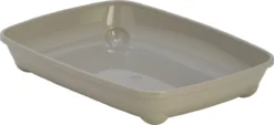 MODERNA Kattenbak – Plastic Kittenbakje – Kleur: Warmgrijs – Afmeting: 37x28x6 Cm