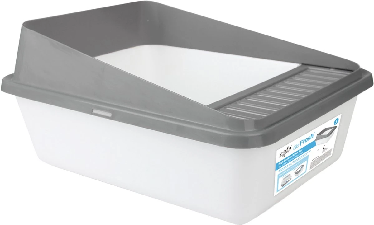 All For Paws AFP Go Fresh – High Back Cat Litter Box Large – Grijs