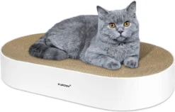 Cat Scratcher, 63x 35 X 10cm Ovale Golfkartonnen Kladblok, Ronde Cat Scratching Lounge Bed Sofa, Cat Scratcher Bowl Met Organic Catnip (Home Clean Design Met Scratcher Box)
