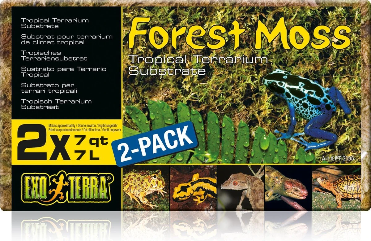 Exo Terra – Forest Moss Terrarium Substraat – Dubbelpak 500GR/7L 1 Exo Terra – Forest Moss Terrarium Substraat – Dubbelpak 500GR/7L