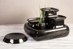 Miaustore Grote Keramische Drinkfontein – Drinkfonteinen – Zwart – Waterbak – Keramisch – 3.4L – Katten En Honden – Geen Filter Nodig