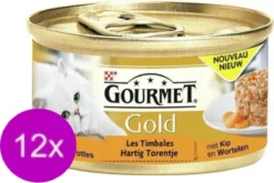 12x Gourmet Gold – Hartig Torentje Kip & Wortel – Kattenvoer – 85g