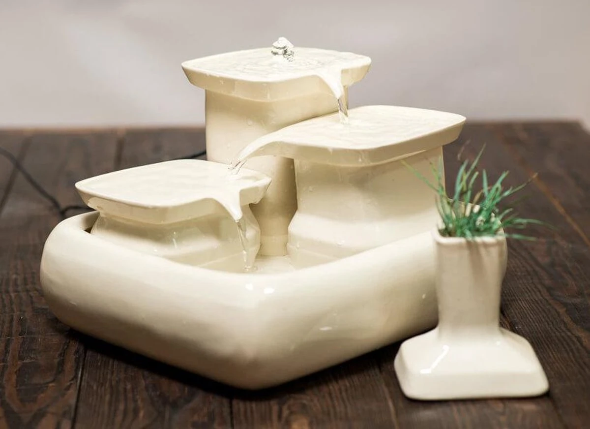 Miaustore Grote Keramische Drinkfontein Set – Kattenfontein – Voerbak – Drinkbak – Kattengras – Wit – Melk – 3,4L – Keramisch – Katten En Honden -geen Filter Nodig 1 Miaustore Grote Keramische Drinkfontein Set – Kattenfontein – Voerbak – Drinkbak – Kattengras – Wit – Melk – 3,4L – Keramisch – Katten En Honden -geen Filter Nodig