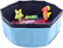 Kattenspeelbad Inclusief 3 Drijvende Accessoires En Glinsterende Bodem Ø 30 X 10 Cm – Kattenzwembad – Kitty Pool – Katten Zwembad