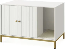 MIDA® Kattenbak Kast – Kattenhuis & Salontafel In 1 – Stijlvol Ontwerp – Wit