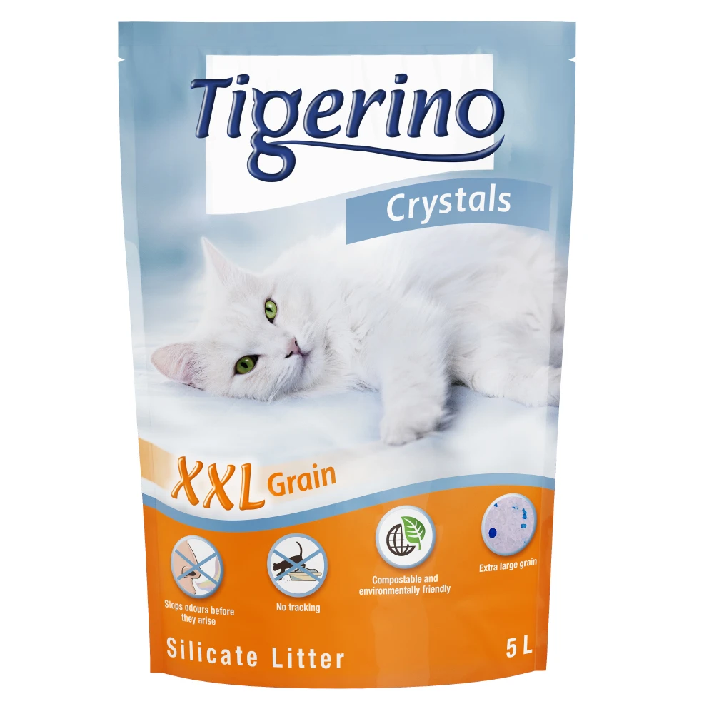6x 5L XXL Tigerino Crystals Kattenbakvulling 1 6x 5L XXL Tigerino Crystals Kattenbakvulling