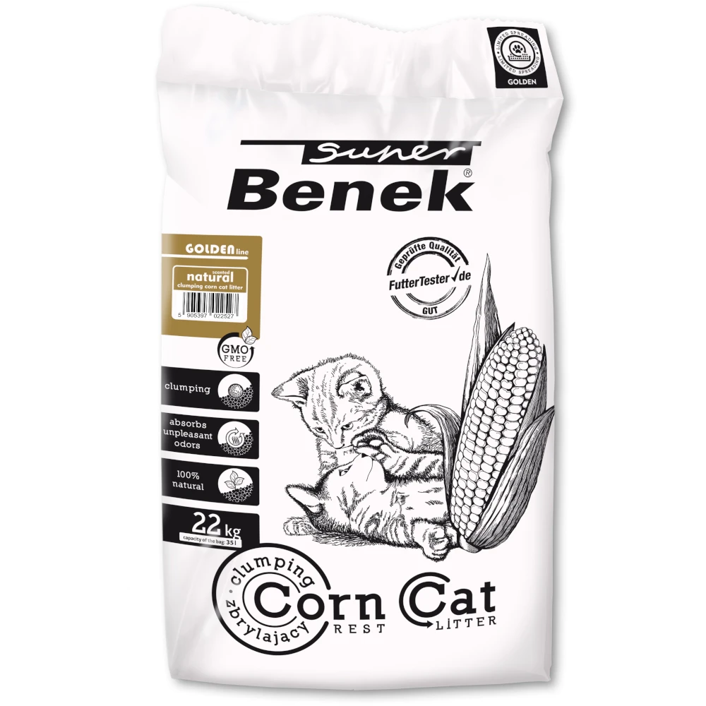 35l Super Benek Corn Cat Golden Kattenbakvulling 1 35l Super Benek Corn Cat Golden Kattenbakvulling
