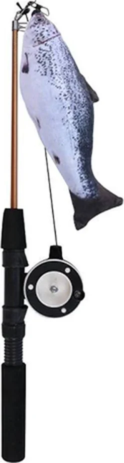 Kattenspeeltjes – Speelhengels Interactief Kattenspeelgoed -Zalm – Hengel Kattenspeeltje Kittens – Speelgoed Speelhengel Vis Kat En Kitten