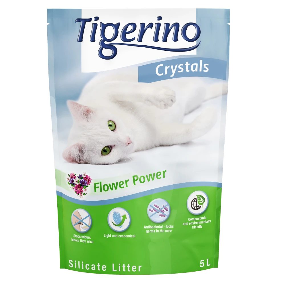 6x 5L Flower-Power Tigerino Crystals Kattenbakvulling 1 6x 5L Flower-Power Tigerino Crystals Kattenbakvulling