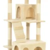 Decoways – Kattenkrabpaal Met Sisal Krabpalen 170 Cm Beige