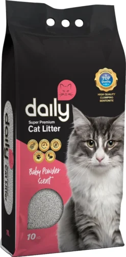 Daily – Premium Kattenbakvulling – Babypoeder Geur – Klontvormend – 1 X 10kg