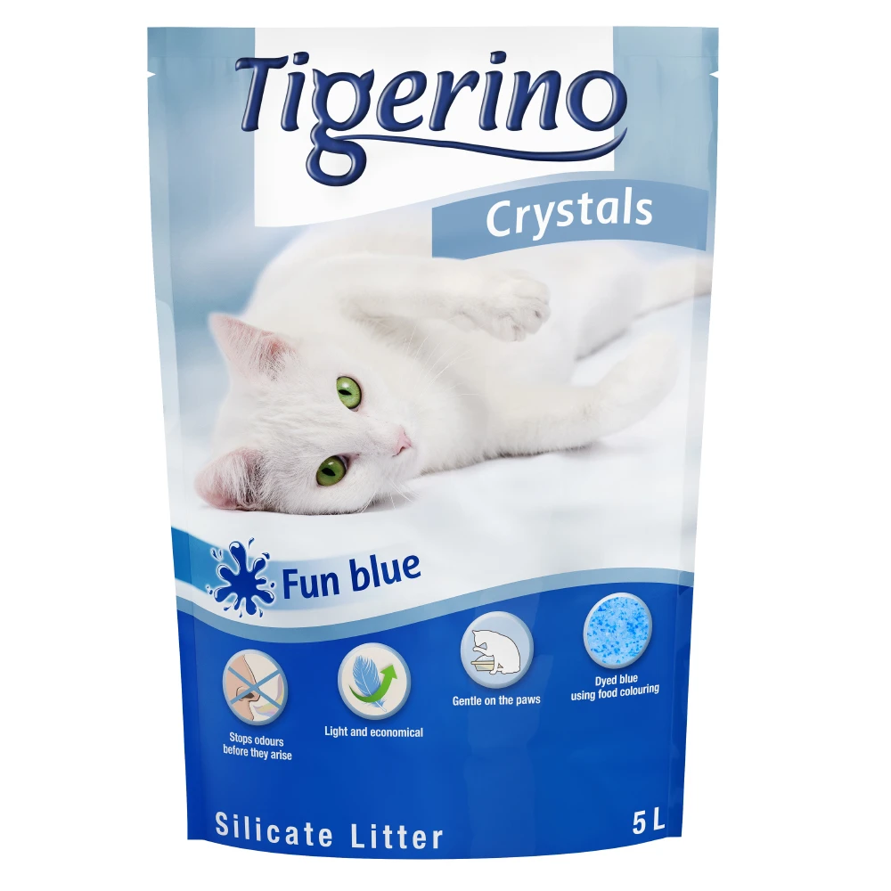 3x 5L Blue/Blauw Tigerino Crystals Fun Kattenbakvulling Silicaat 1 3x 5L Blue/Blauw Tigerino Crystals Fun Kattenbakvulling Silicaat