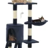 Decoways – Kattenkrabpaal Met Sisal Krabpalen 138 Cm Donkerblauw