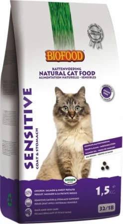 4x BF Petfood Kattenvoer Sensitive Graanvrij 1,5 Kg