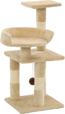 Decoways – Kattenkrabpaal Met Sisal Krabpalen 65 Cm Beige
