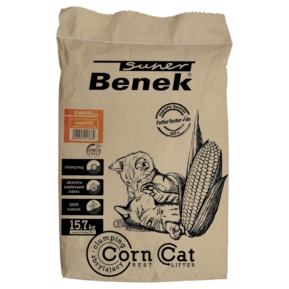 25 L Super Benek Corn Cat Natural Kattenbakvulling 1 25 L Super Benek Corn Cat Natural Kattenbakvulling
