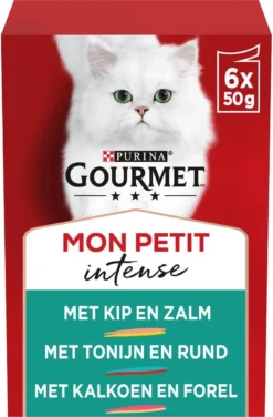Gourmet Mon Petit Intense – Kattenvoer Natvoer – Duo Vis/Vlees – 48 X 50g