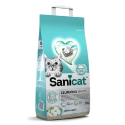 Sanicat Clumping White Cotton Fresh – Kattenbakvulling – 20 L