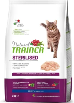 Natural Trainer – Cat Sterilised White Meat – Kattenvoer – 3 Kg