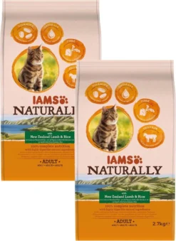 Iams Naturally Cat Adult Lam&Rijst – Kattenvoer – 2 X 2.7 Kg