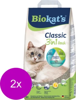 Biokat’s Classic Fresh 3 In 1 – Kattenbakvulling – 2 X 18 L