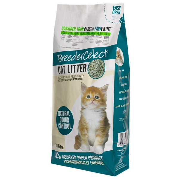 Breedercelect Kattenbakvulling 100 Procent Recycled – Kattenbakvulling – 30 L